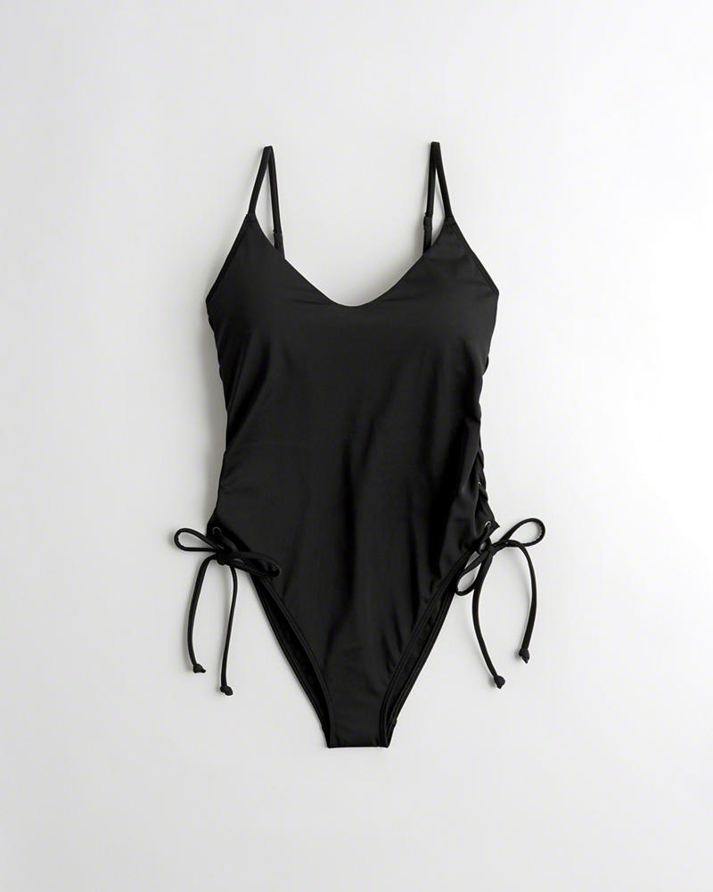 Costumi da Bagno Hollister Donna Side-Tie One-Piece Nere Italia (717OQBHA)